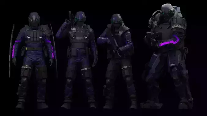 Cyberpunk Max Tac miniatures 3D print model
