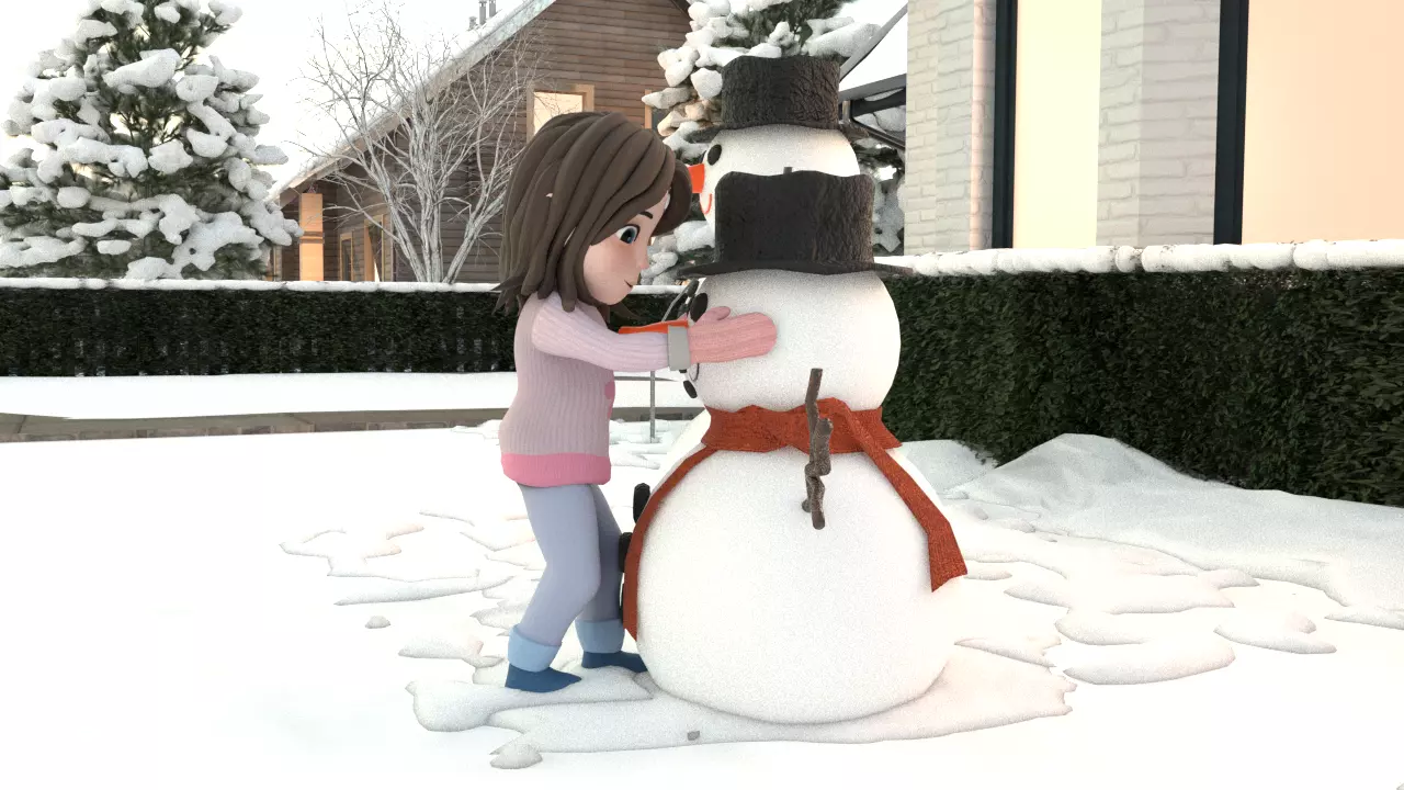 Charater 3D Cartoon girl Texture