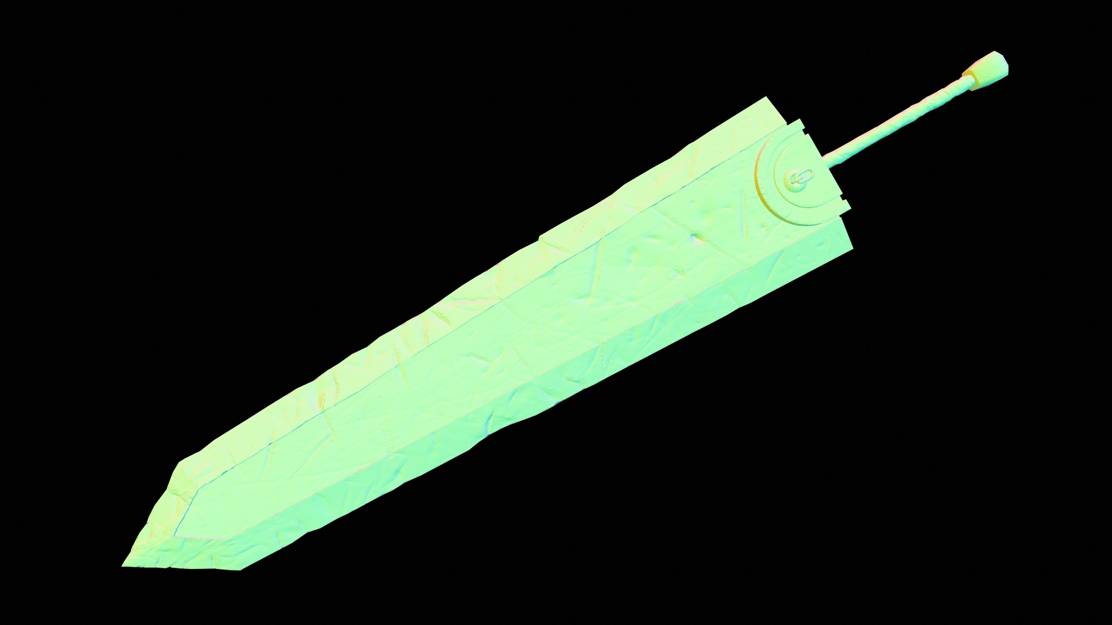 Dragon Slayer - Berserk - game ready - LP Free low-poly 3D model_19