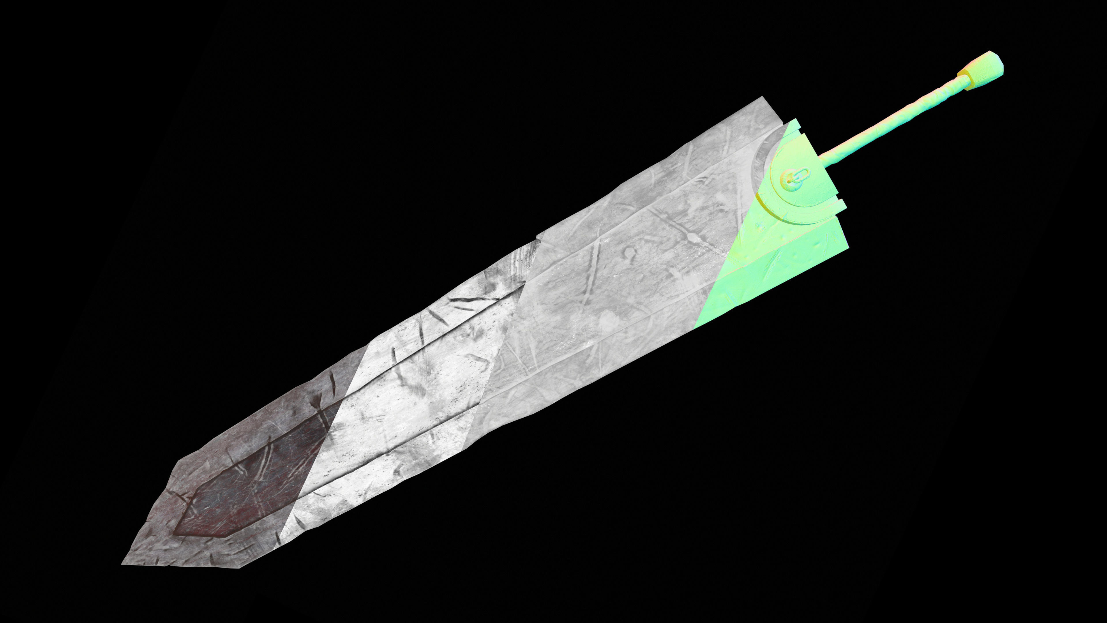 Dragon Slayer - Berserk - game ready - LP Free low-poly 3D model_20