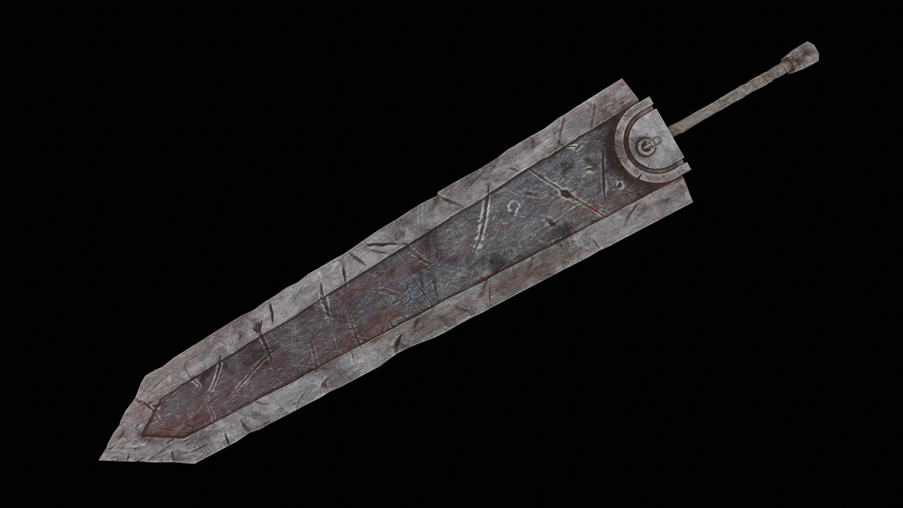 Dragon Slayer - Berserk - game ready - LP Free low-poly 3D model_15