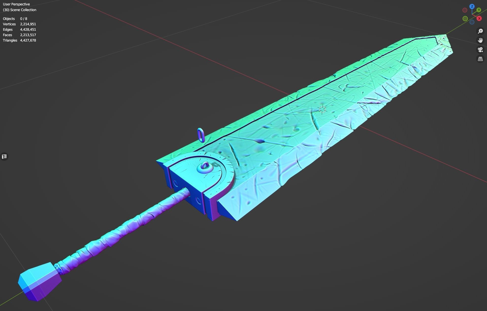 Dragon Slayer - Berserk - game ready - LP Free low-poly 3D model_22