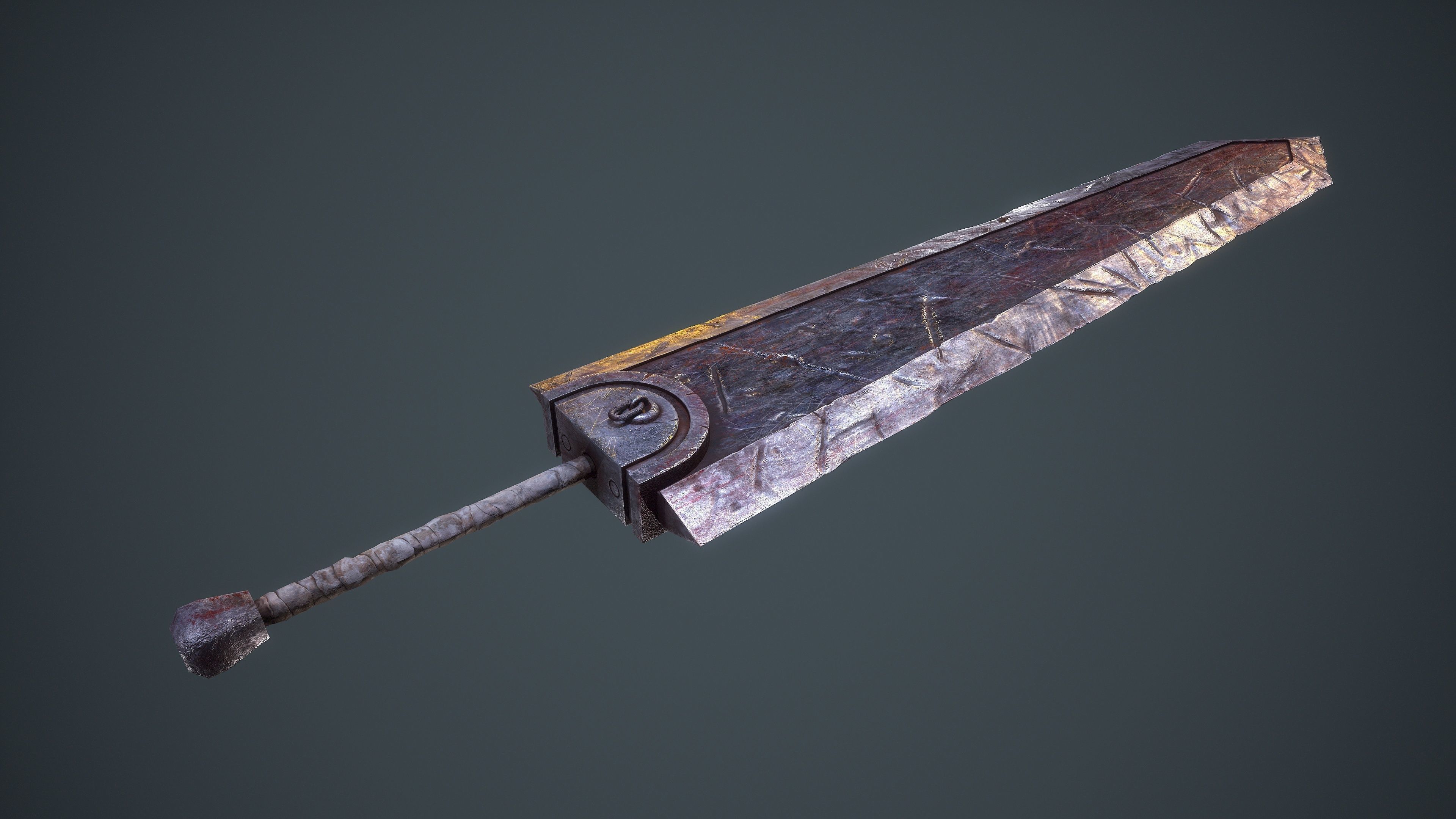 Dragon Slayer - Berserk - game ready - LP Free low-poly 3D model_1