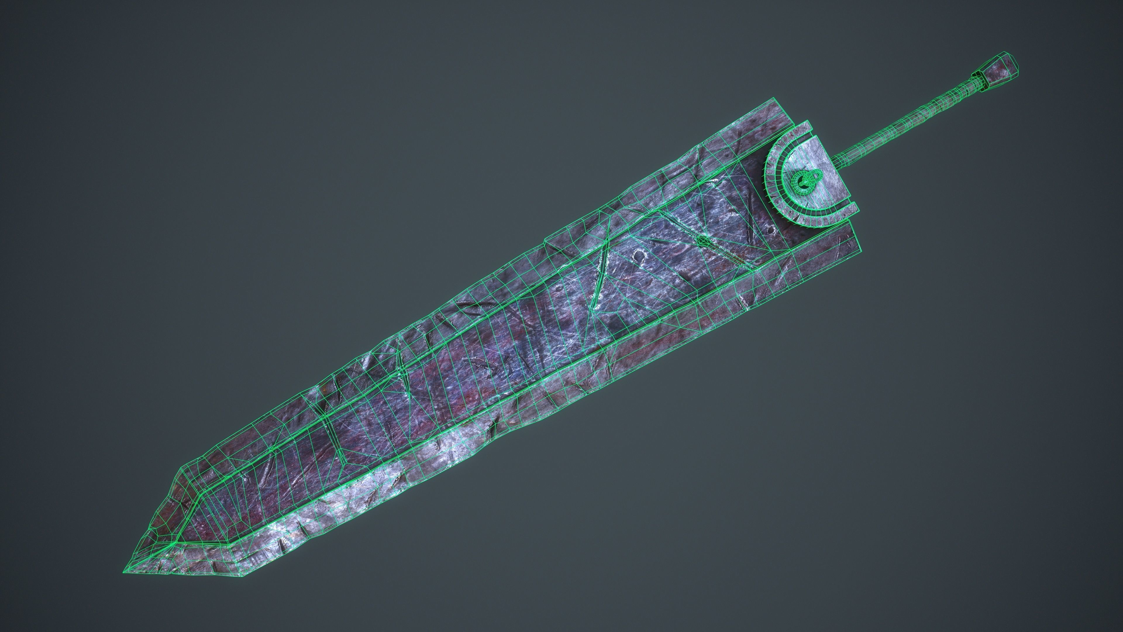 Dragon Slayer - Berserk - game ready - LP Free low-poly 3D model_10