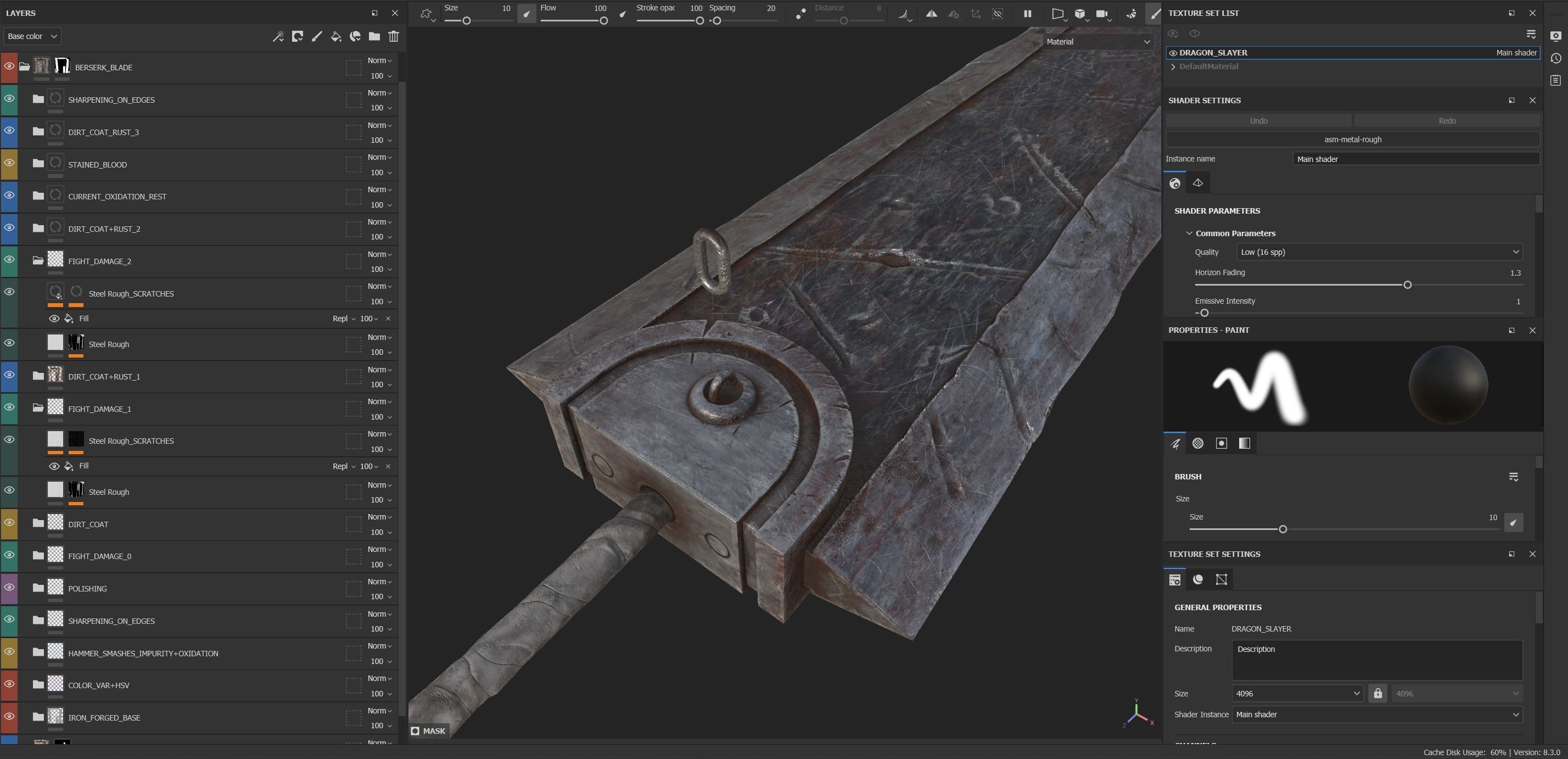 Dragon Slayer - Berserk - game ready - LP Free low-poly 3D model_23