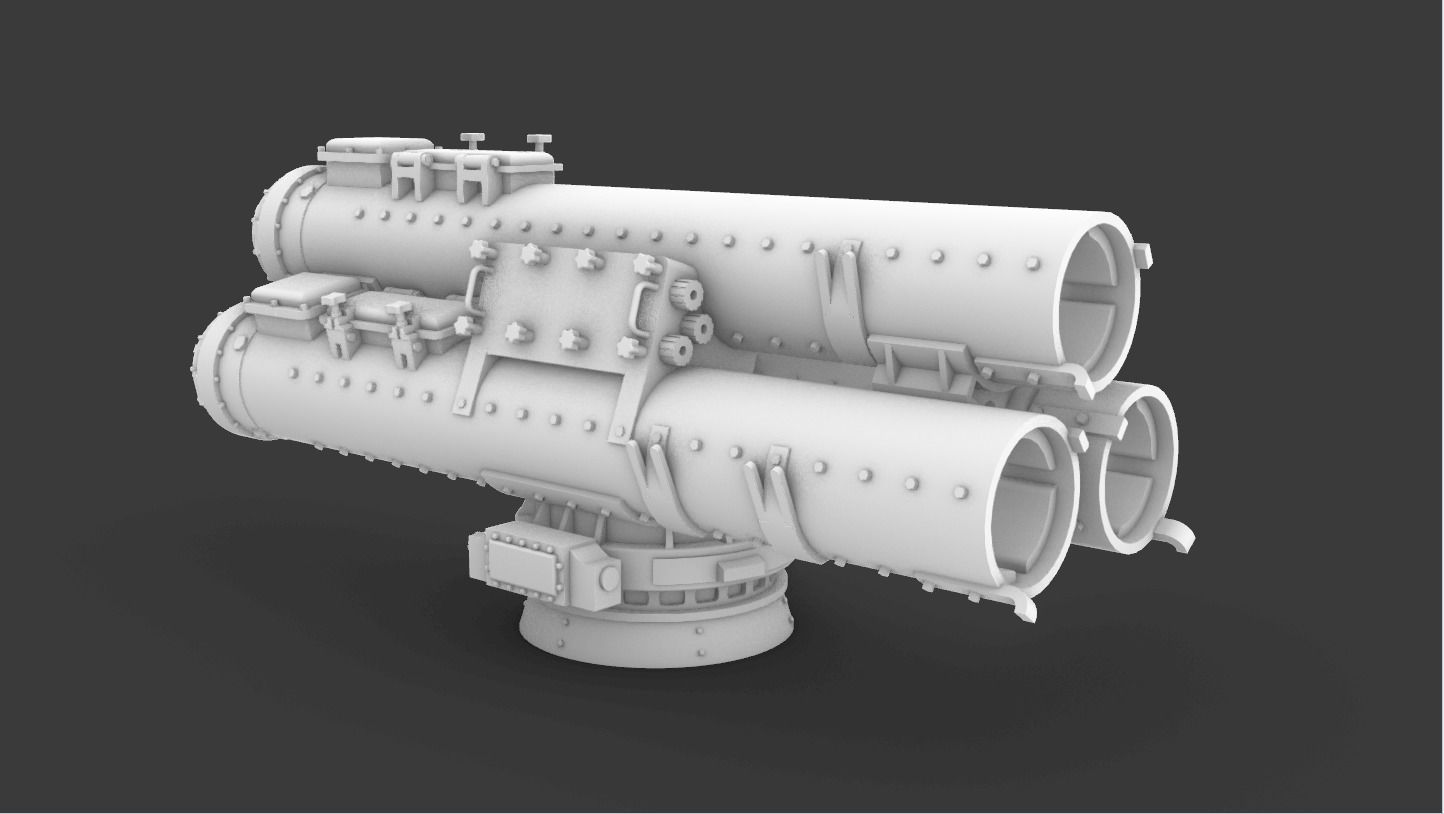 Naval Artillery and Torpedo Systems PM - 4 Weapon Models 3D print model_30