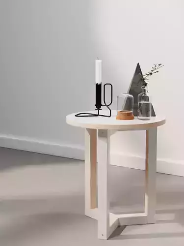 Table with Candle and Plant