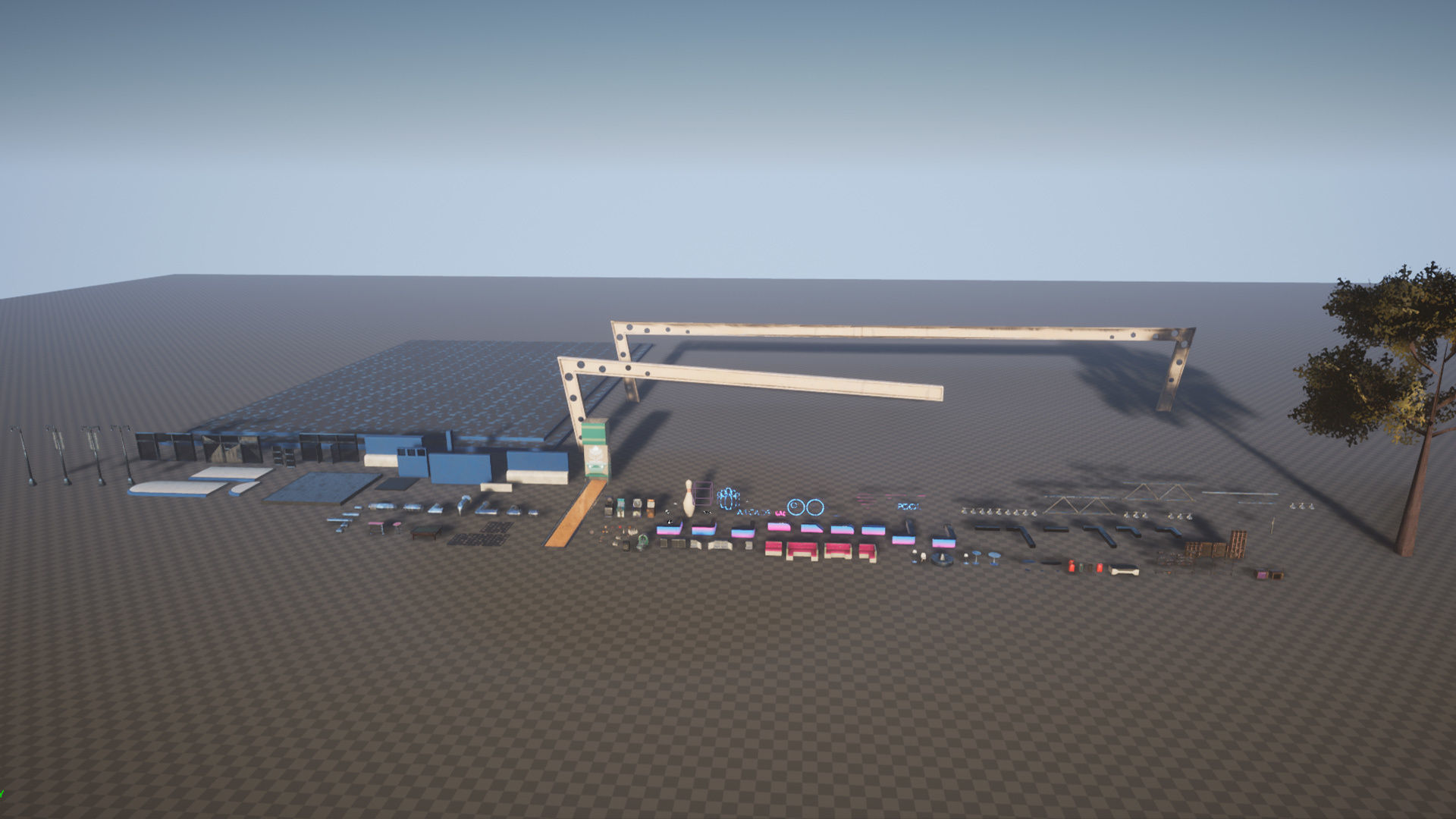 Bowling modular kit -Unreal Engine- and -FBX- Low-poly 3D model_30