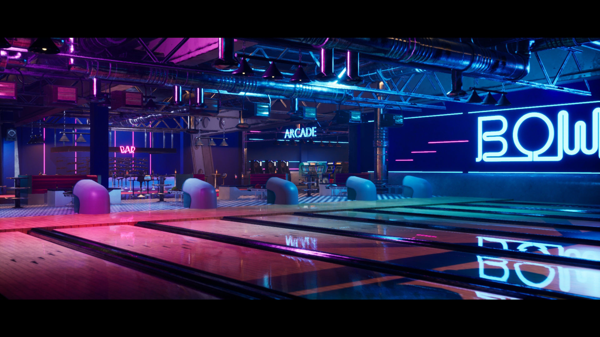 Bowling modular kit -Unreal Engine- and -FBX- Low-poly 3D model_21