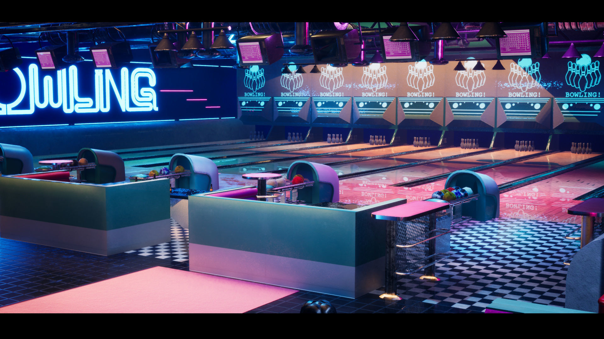 Bowling modular kit -Unreal Engine- and -FBX- Low-poly 3D model_22