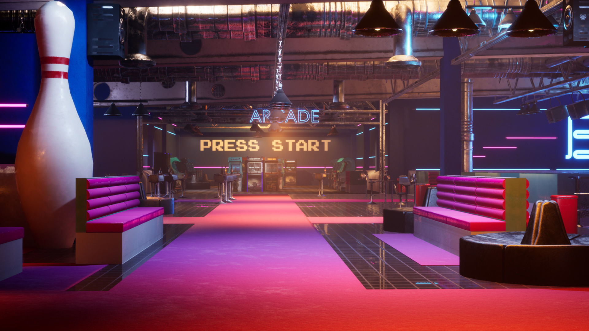 Bowling modular kit -Unreal Engine- and -FBX- Low-poly 3D model_13