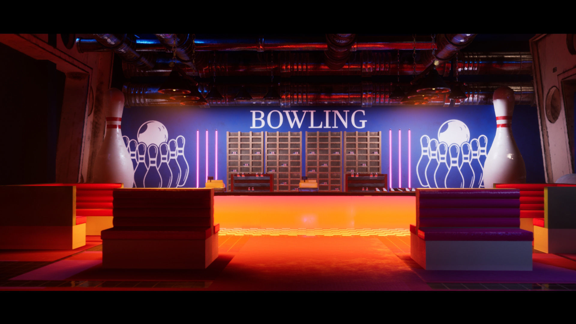 Bowling modular kit -Unreal Engine- and -FBX- Low-poly 3D model_16