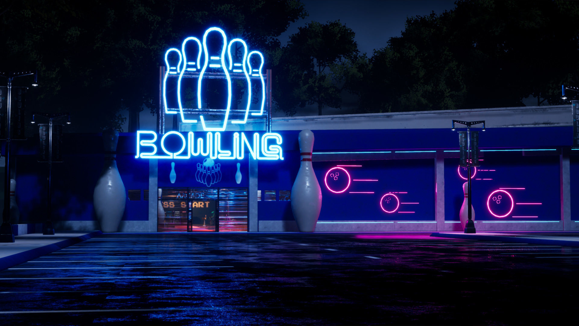 Bowling modular kit -Unreal Engine- and -FBX- Low-poly 3D model_15