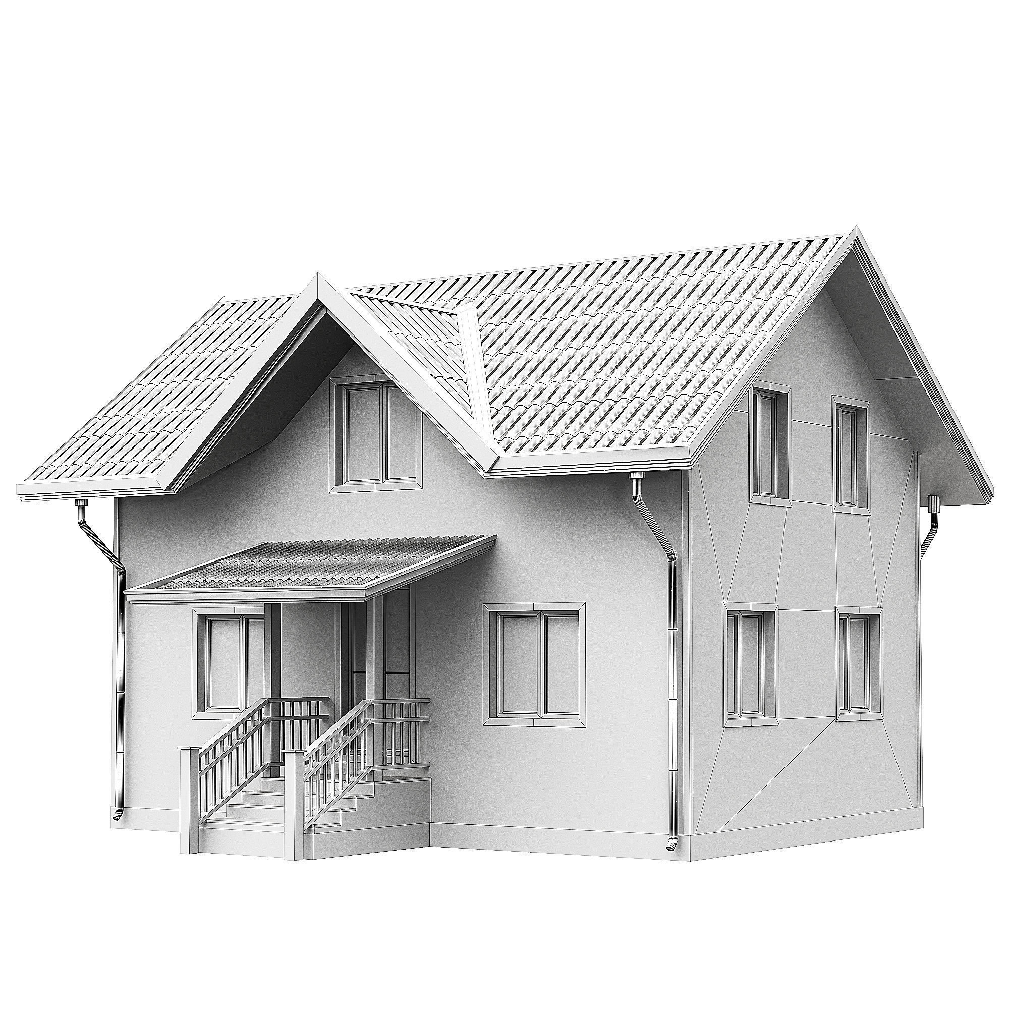 wooden house 6 3D model_2