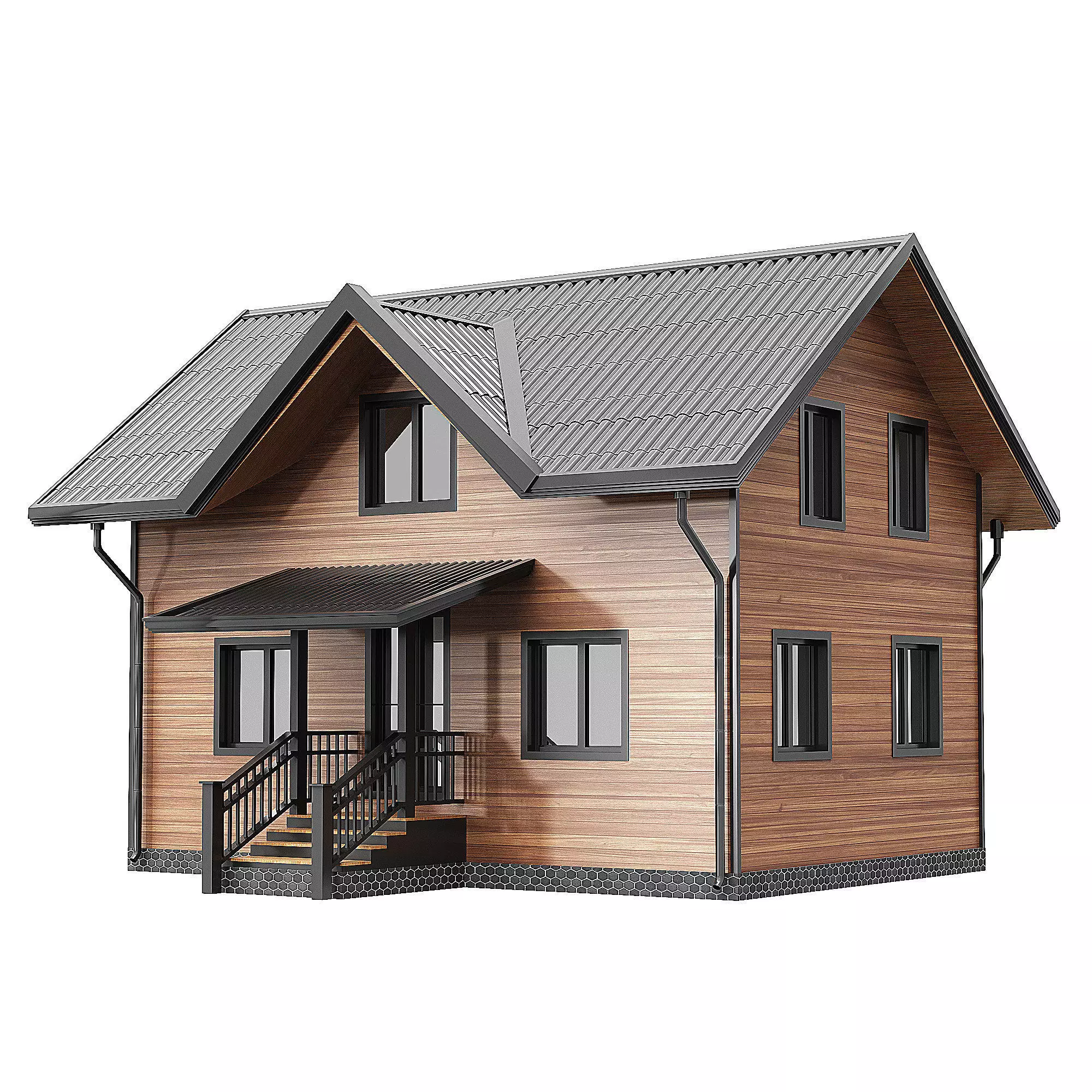 wooden house 6 3D model_0