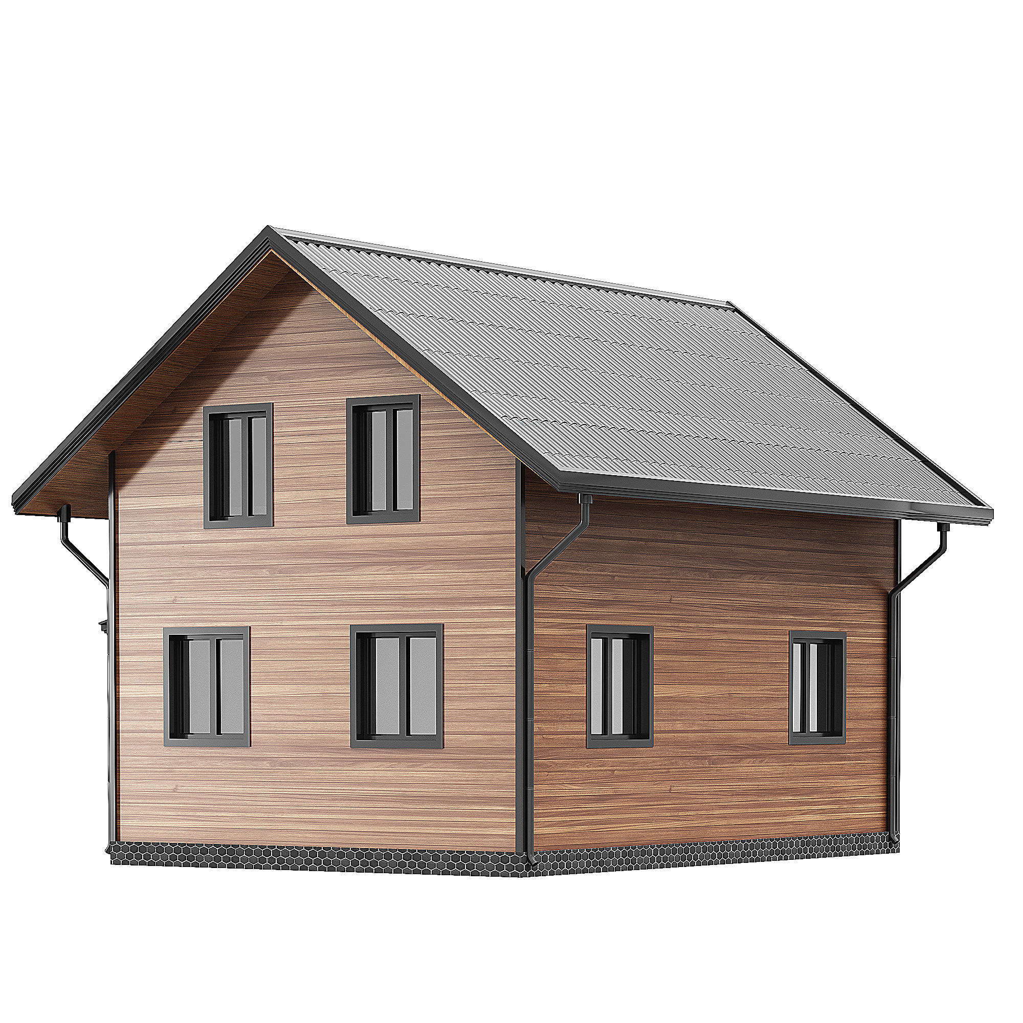 wooden house 6 3D model_1