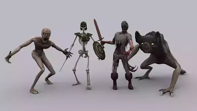 LIVING DEAD PACK GAME READY ANIMATED MODELS