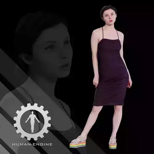 Female Scan - Amy in a Striped Dress 153