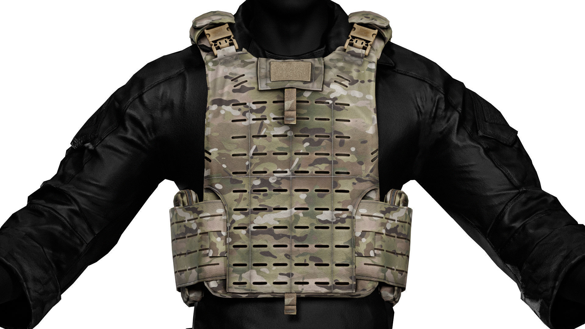 MVS US ARMY PLATE CARRIER VEST Low-poly 3D model_2