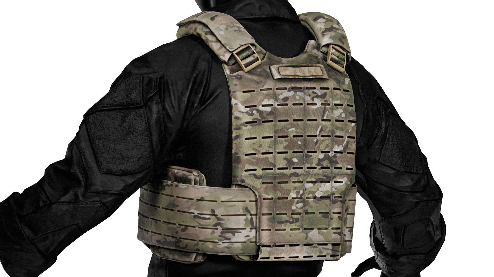 MVS US ARMY PLATE CARRIER VEST Low-poly 3D model_4