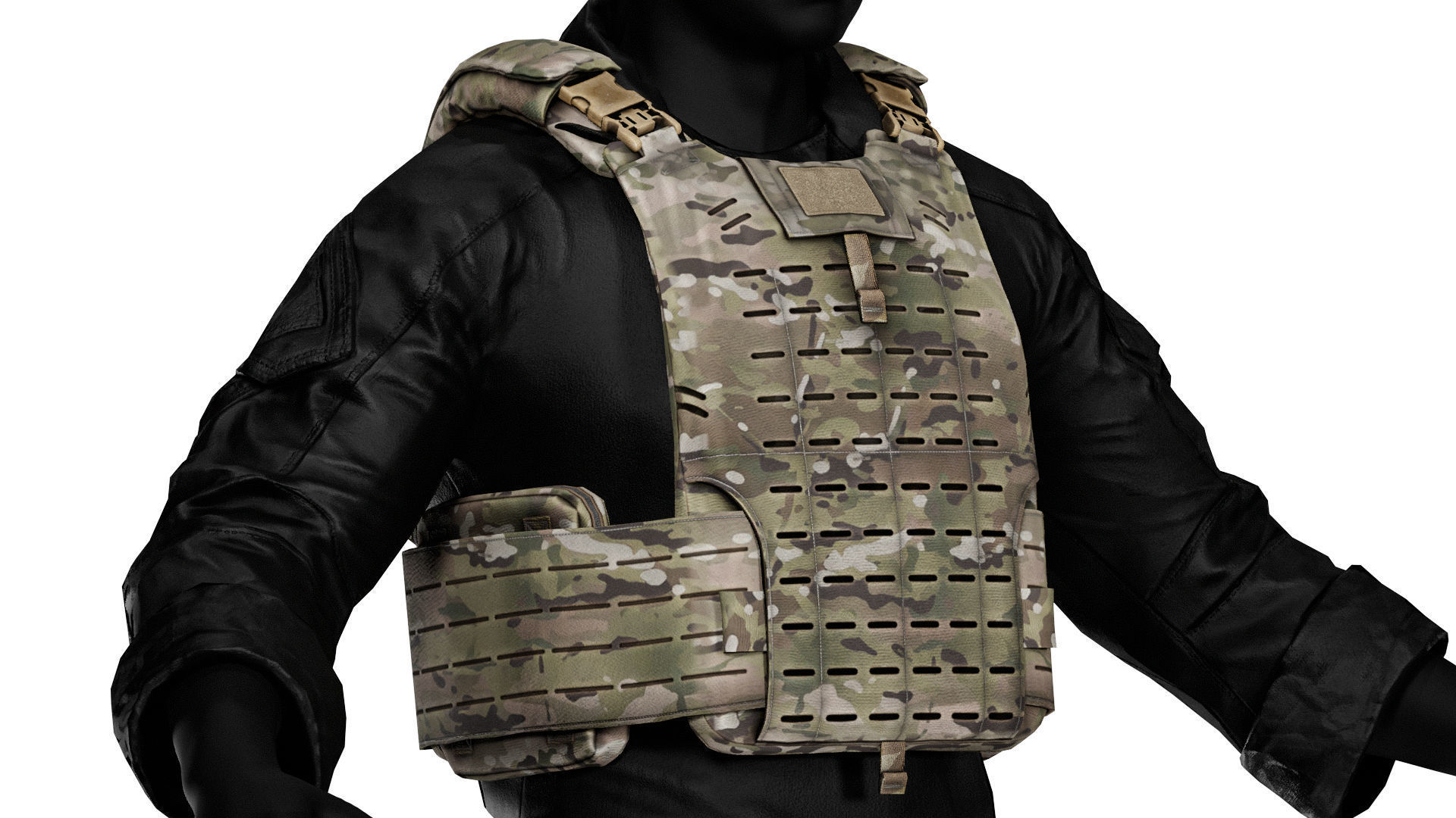 MVS US ARMY PLATE CARRIER VEST Low-poly 3D model_1