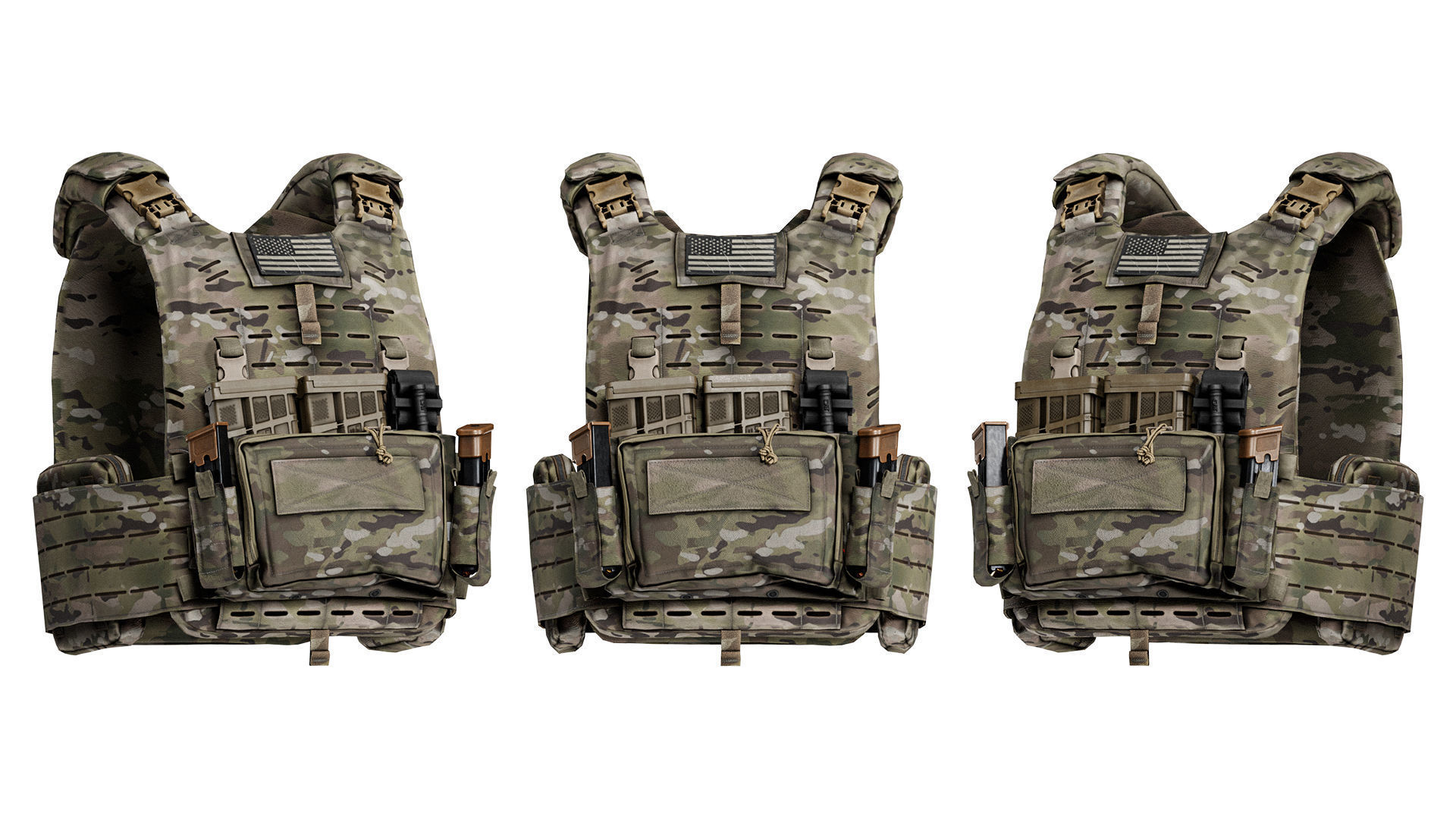 MVS US ARMY PLATE CARRIER VEST Low-poly 3D model_6