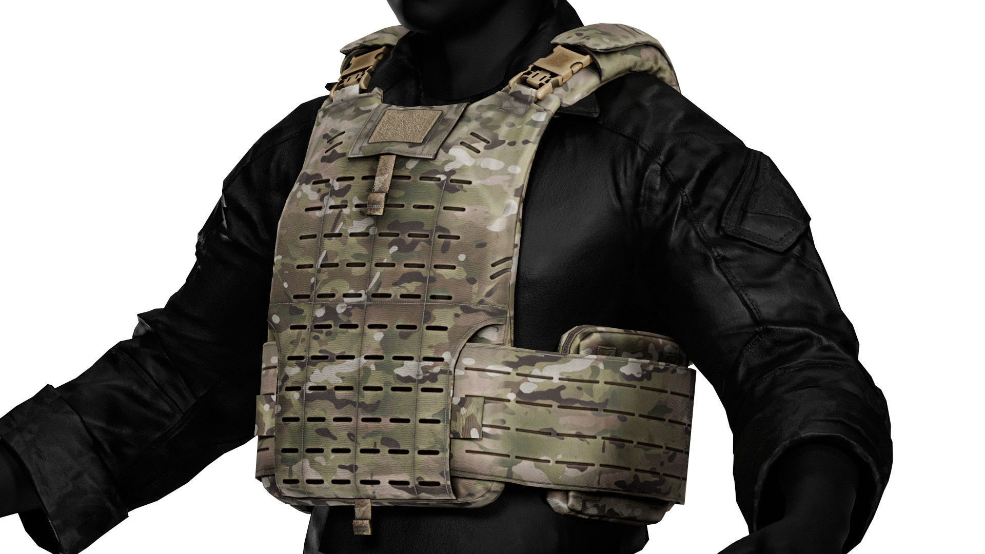 MVS US ARMY PLATE CARRIER VEST Low-poly 3D model_3