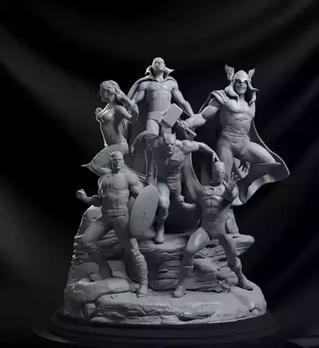 Avengers Diorama 3D Model Ready to Print STL