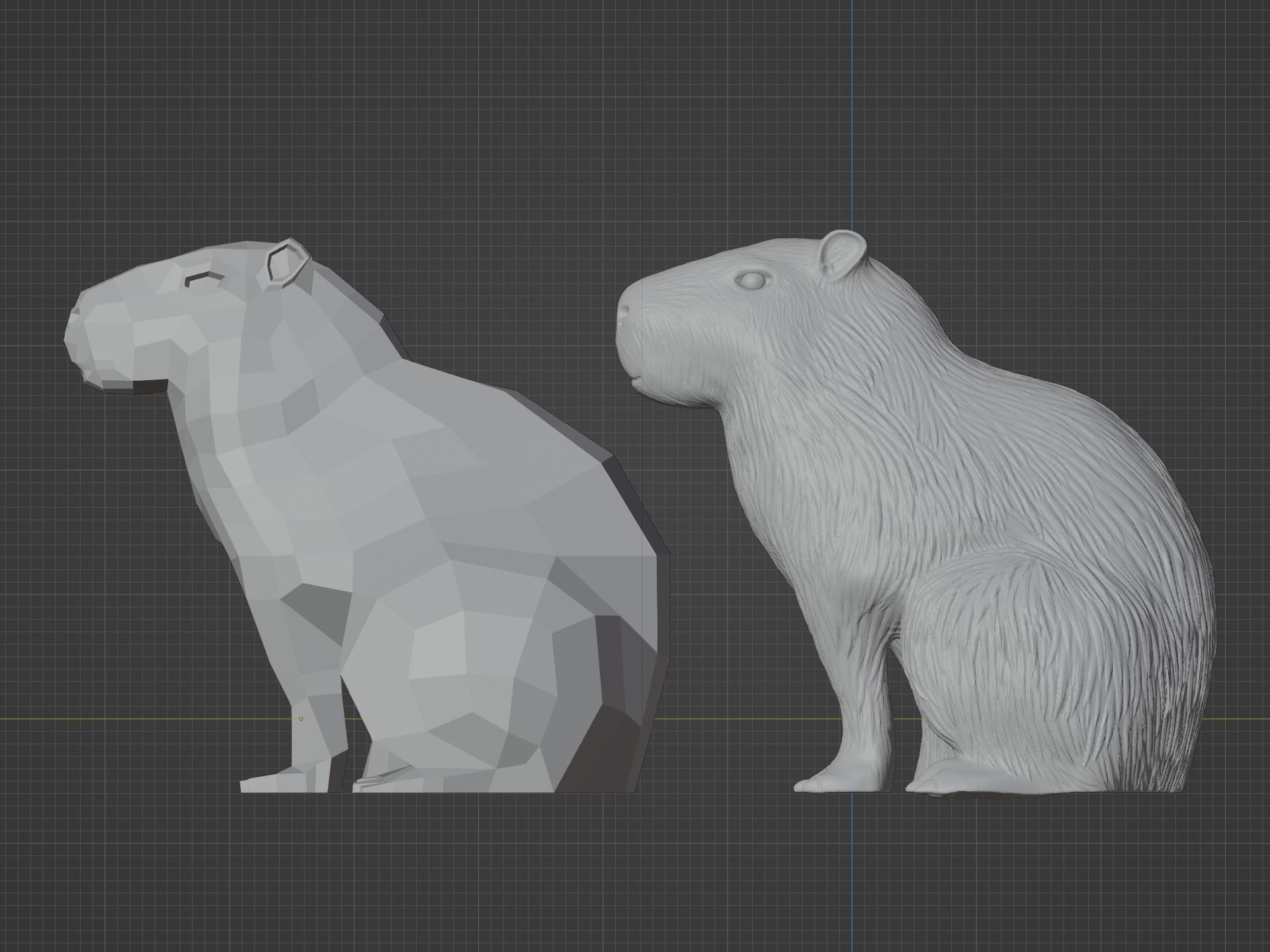 Sitting Capybara 3D print model_2