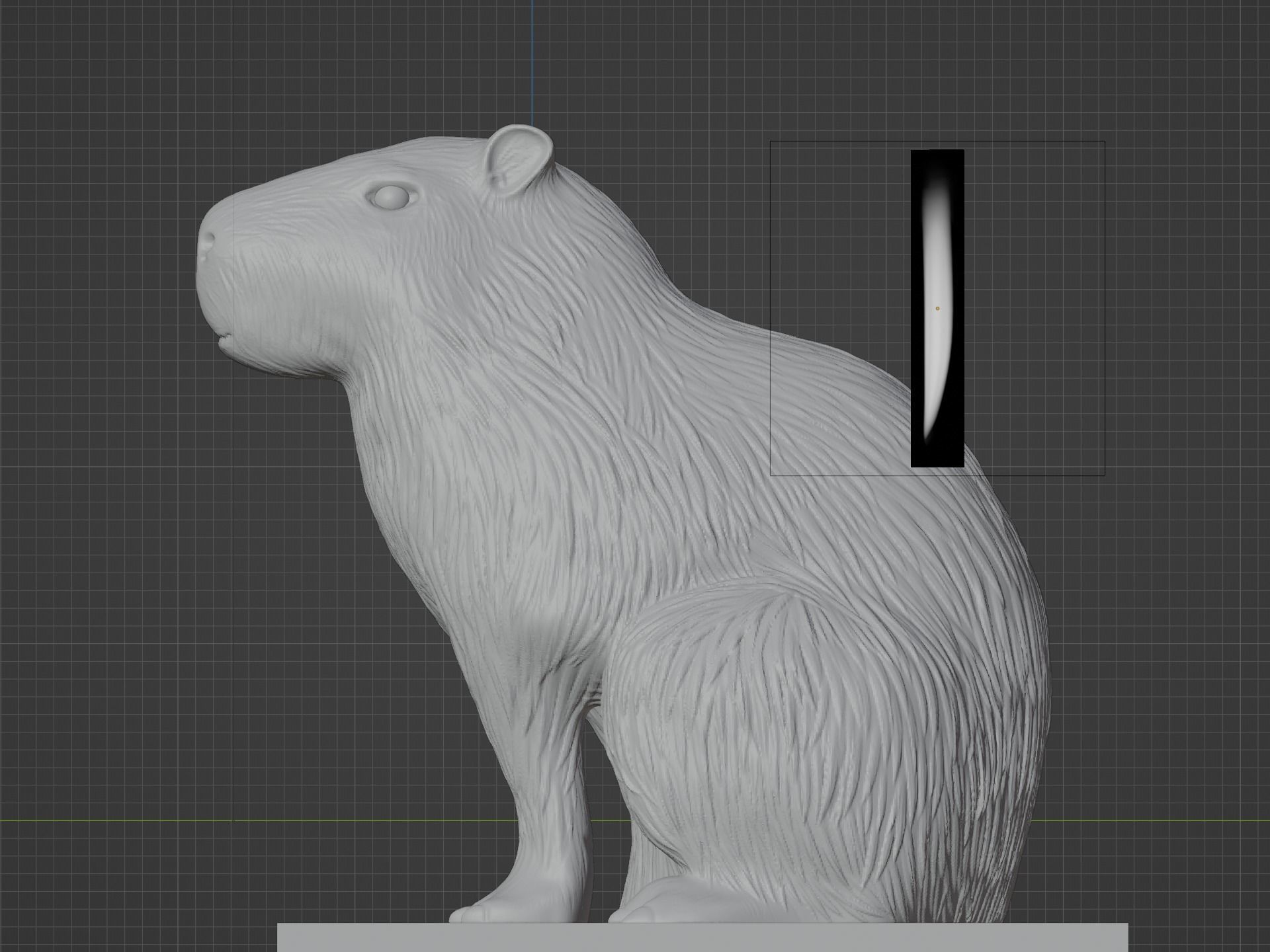 Sitting Capybara 3D print model_1