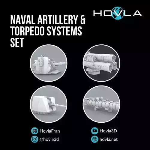 Naval Artillery and Torpedo Systems - 4 Weapon Models