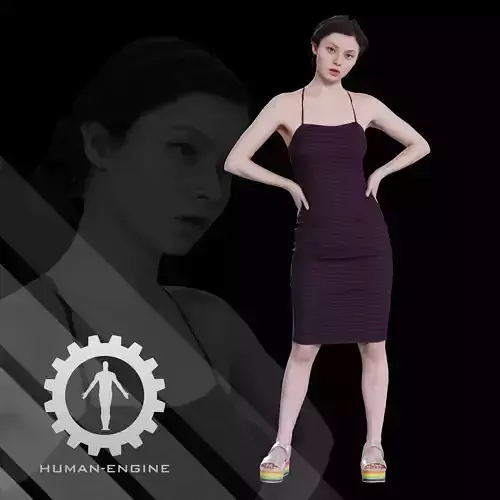 Female Scan - Amy in a Striped Dress 154