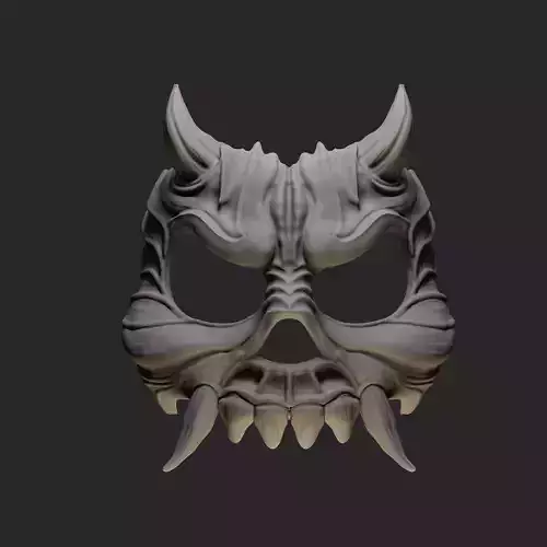 Wearable Mask 17 Skull Horn 3D print model