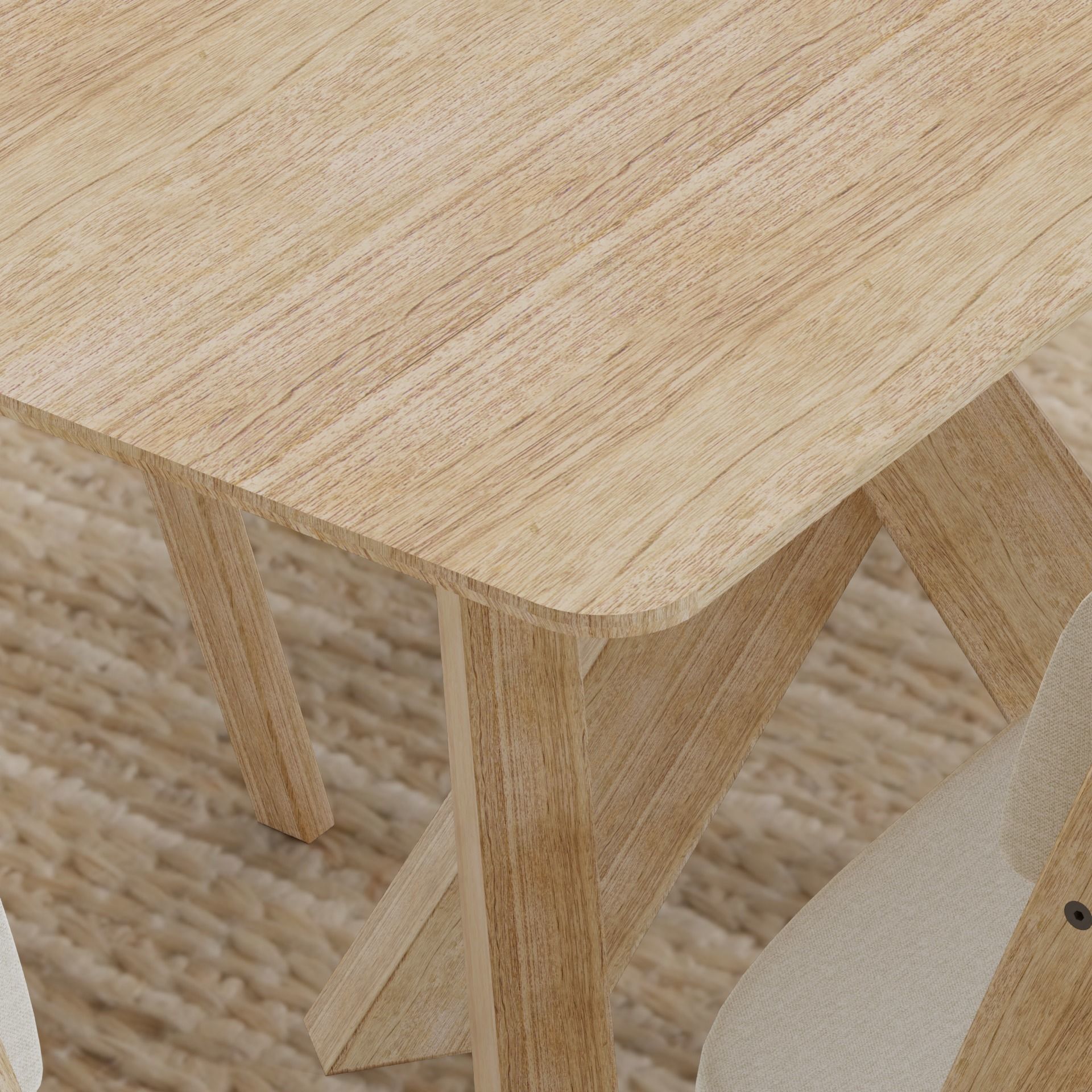 Dining table and chairs B2C Gaudi 3D model_1