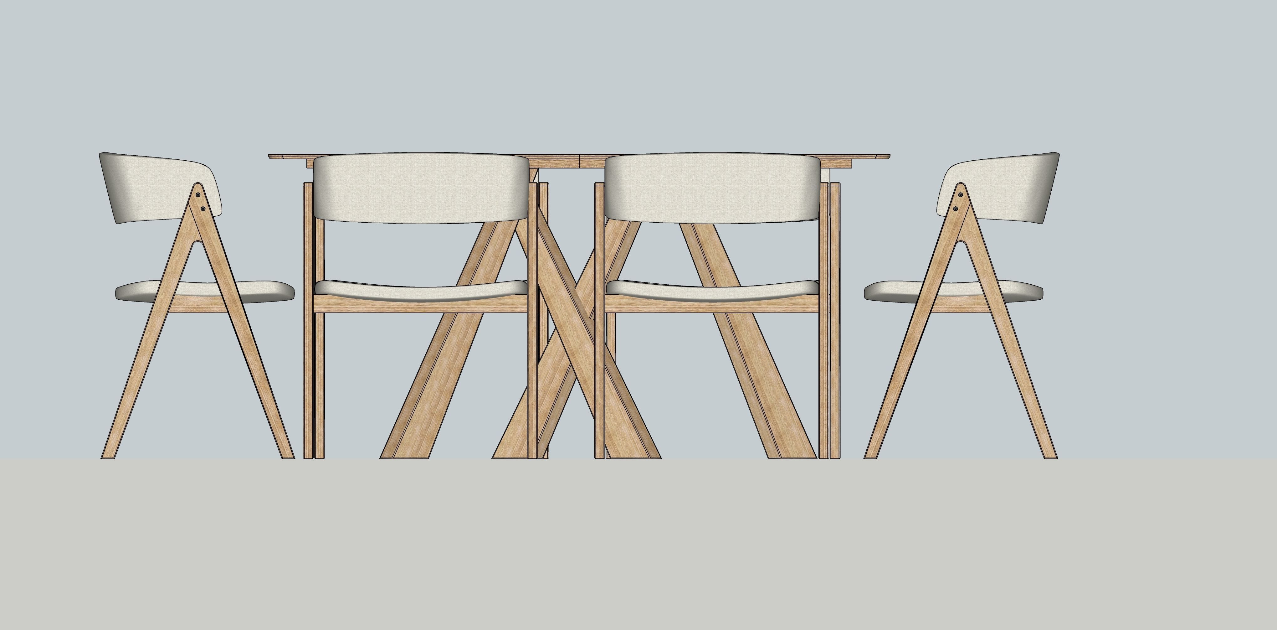 Dining table and chairs B2C Gaudi 3D model_5