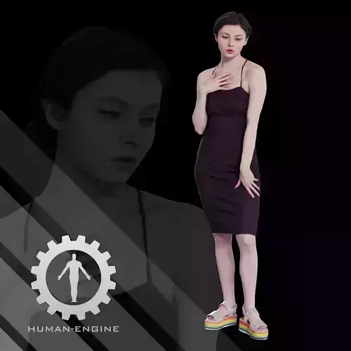 Female Scan - Amy in a Striped Dress 155