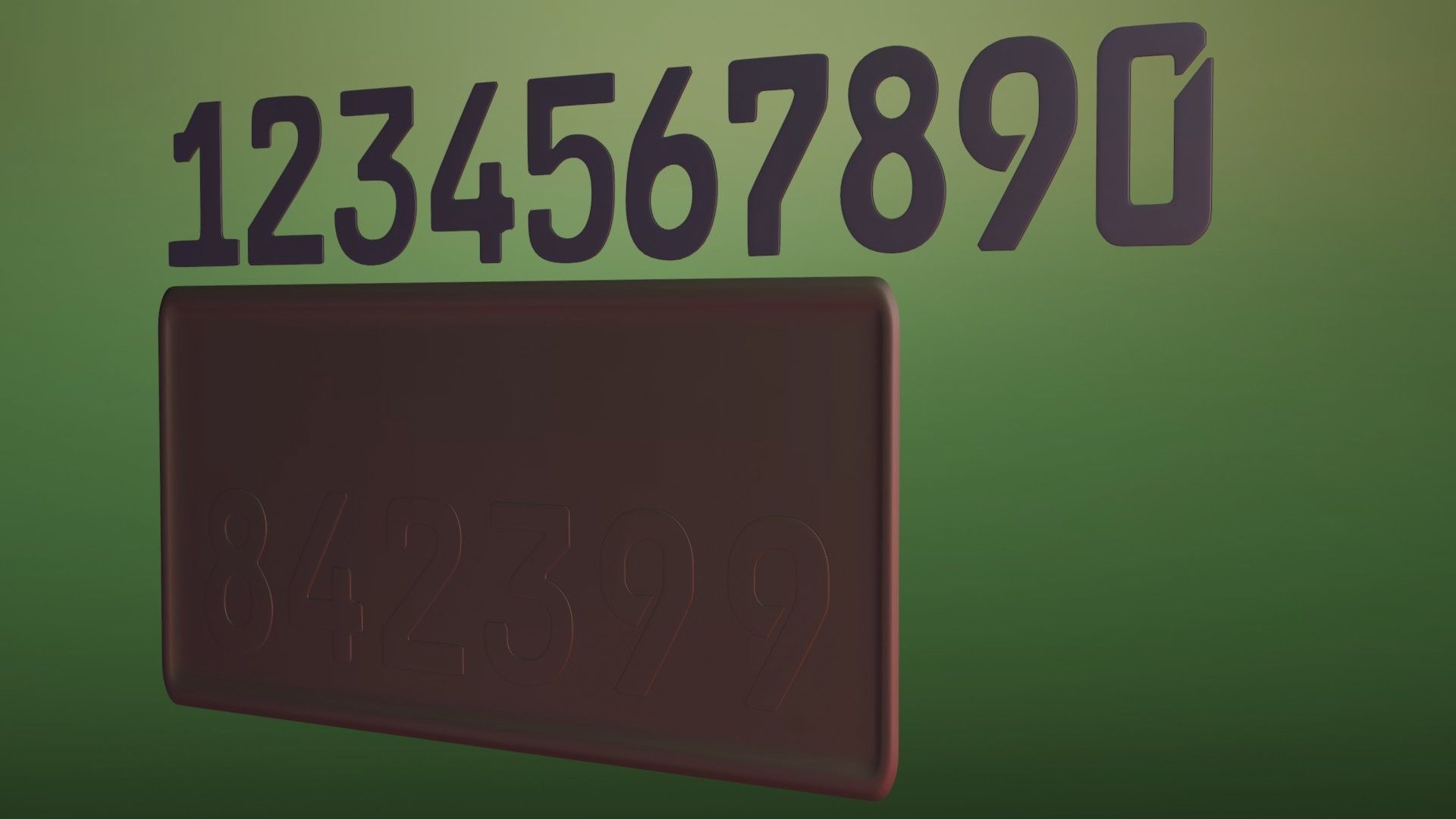 Customizable Bahrain license plate 3D model_3