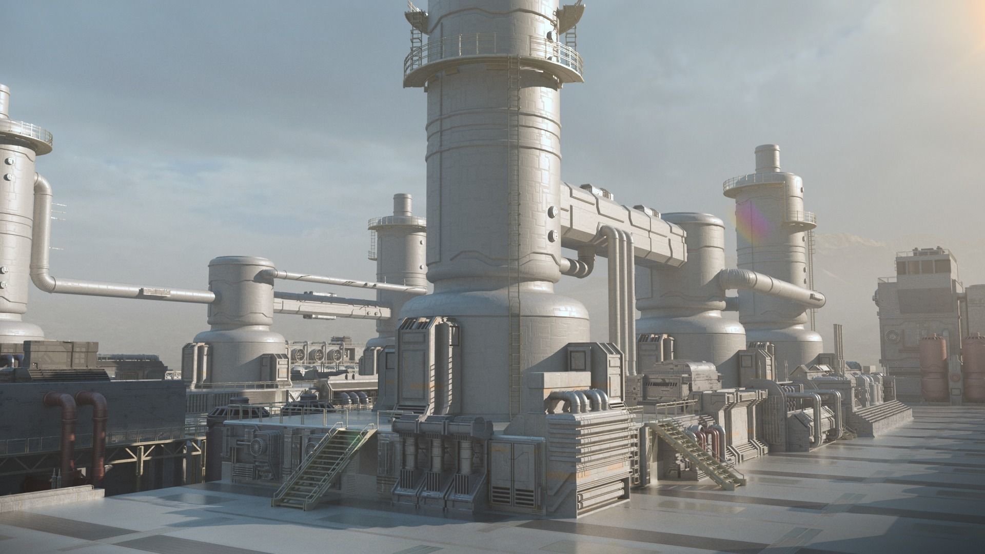 Scifi factory 3D model_8