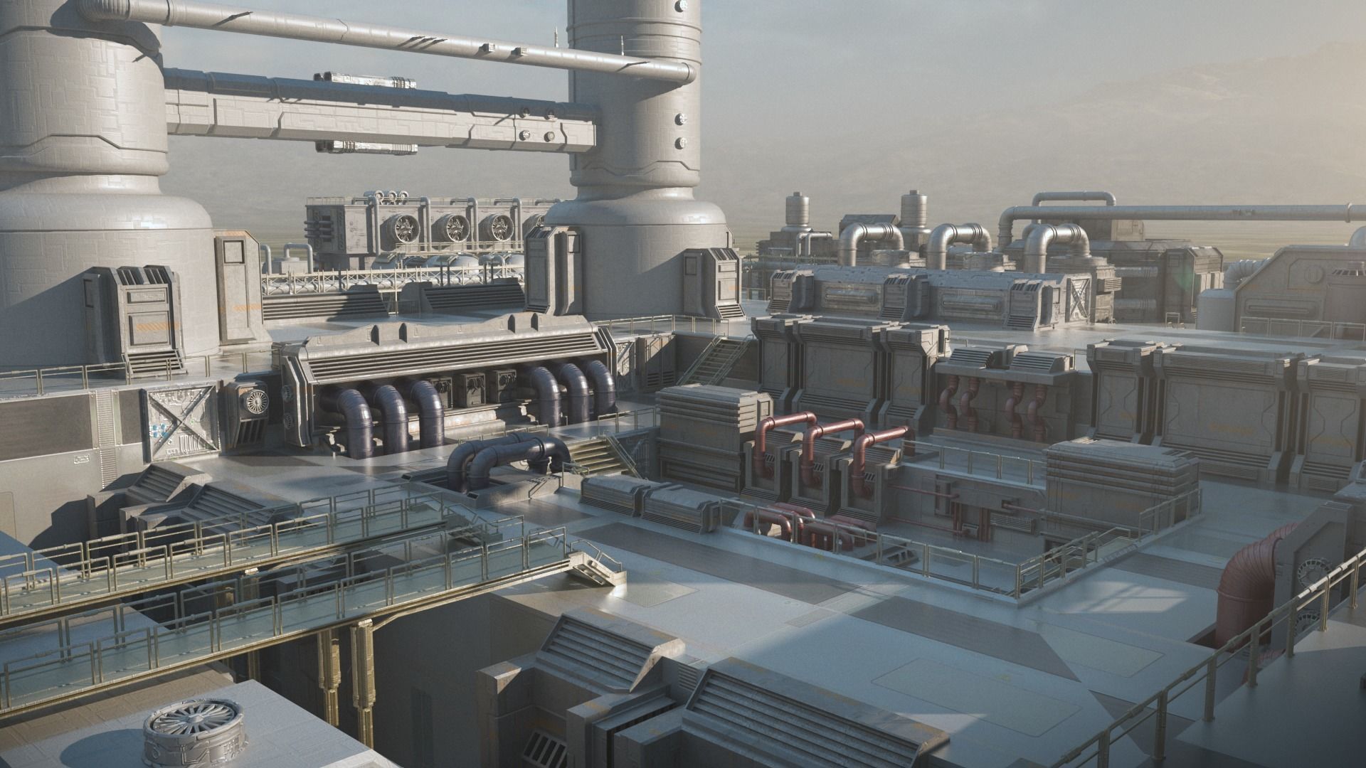 Scifi factory 3D model_3