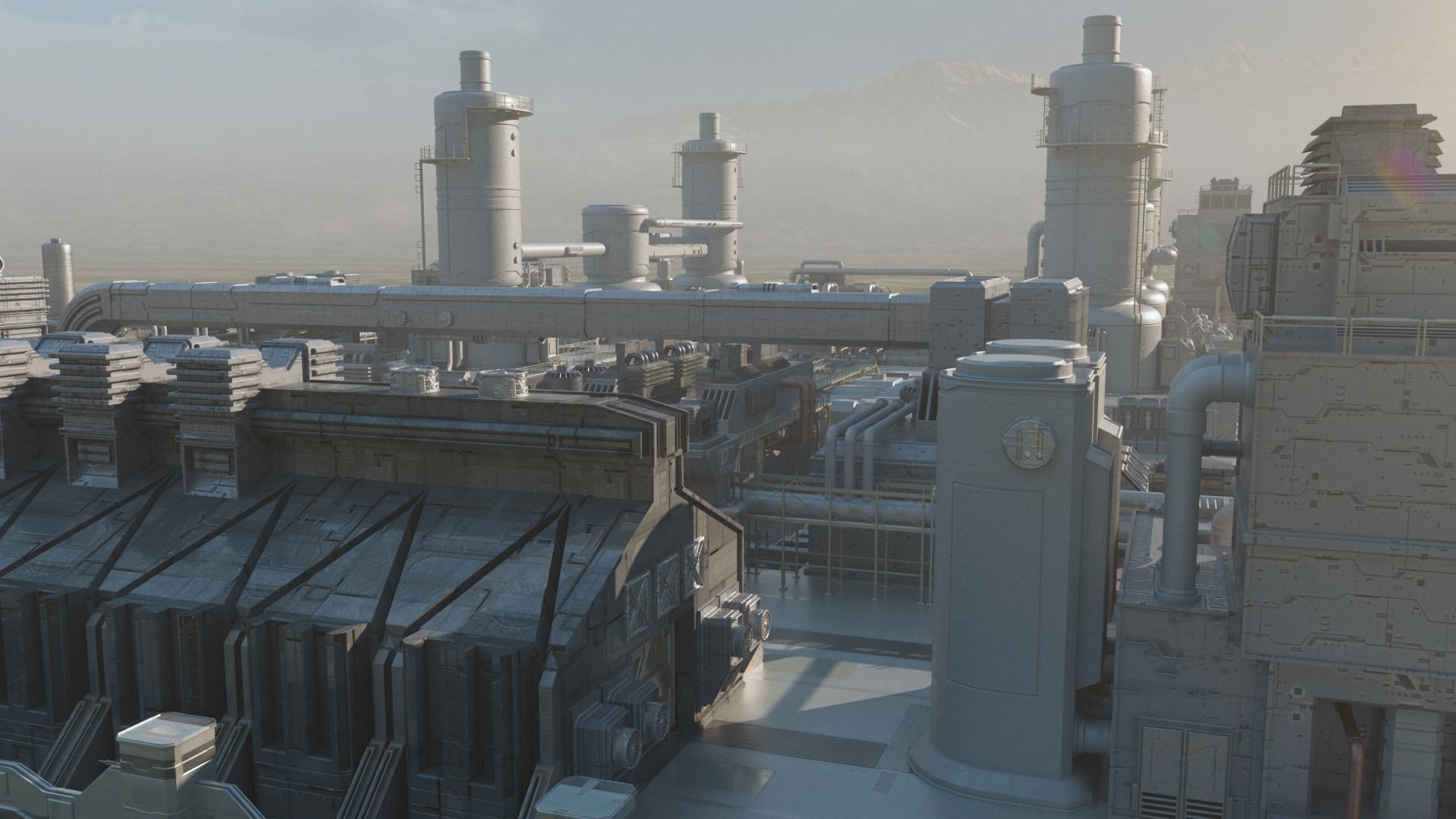 Scifi factory 3D model_9