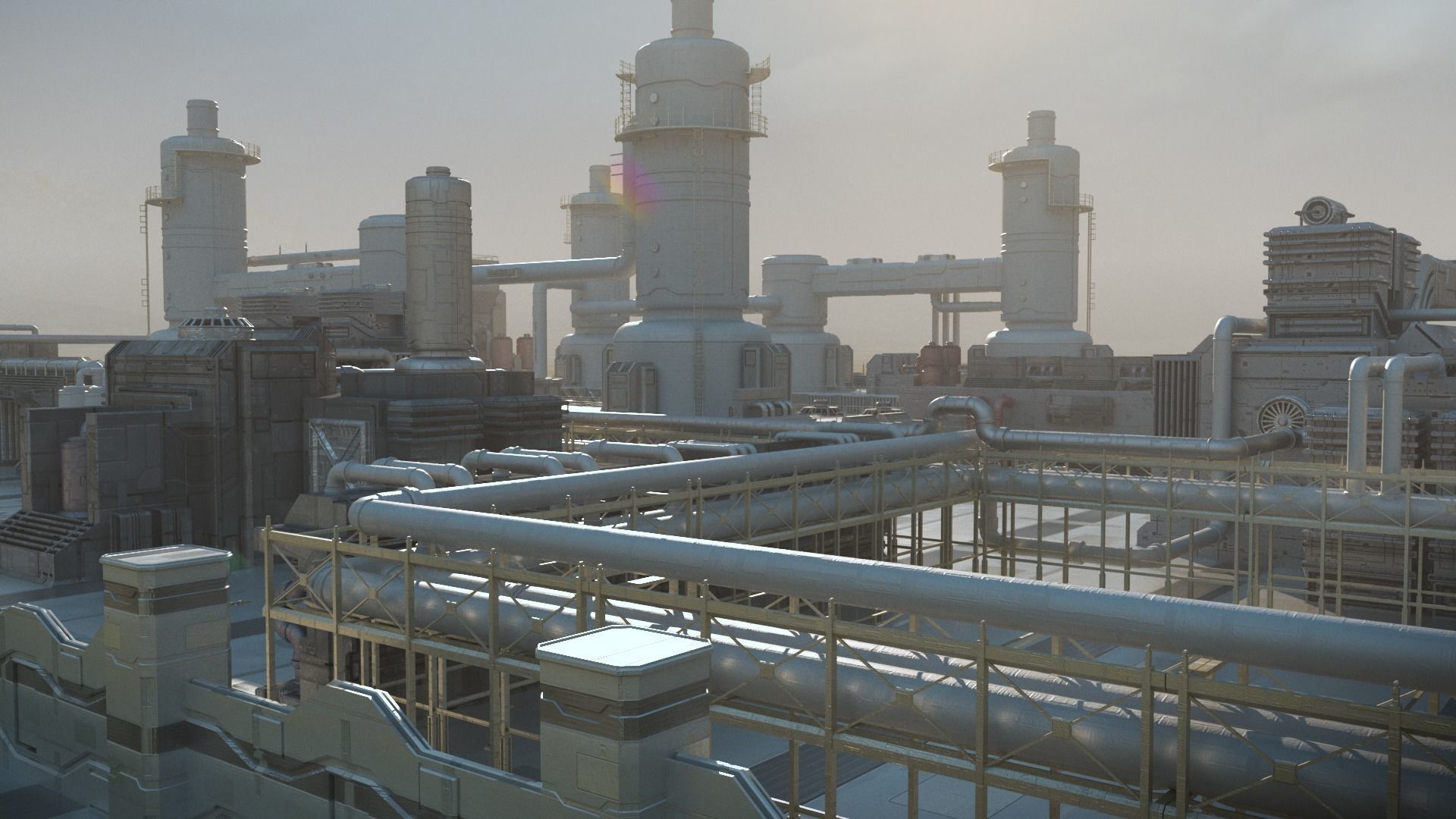 Scifi factory 3D model_12