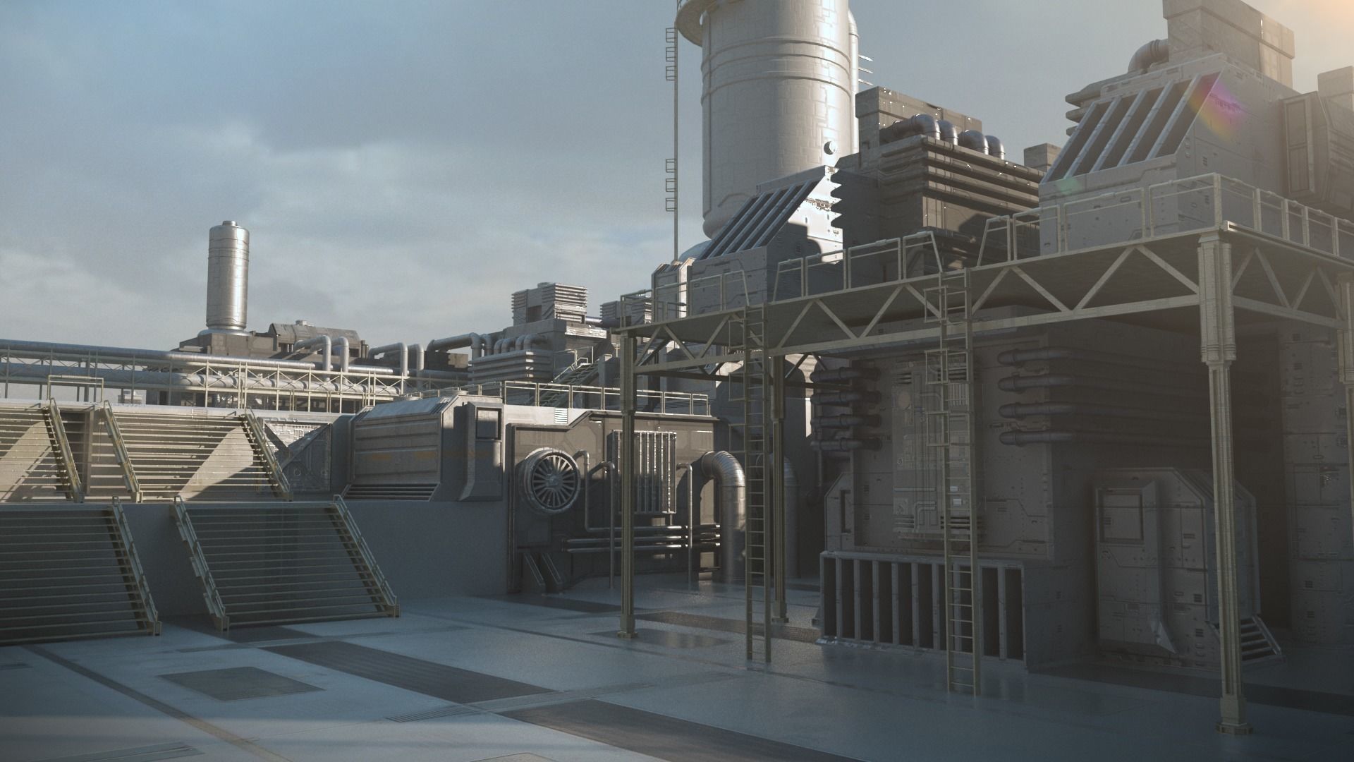 Scifi factory 3D model_13