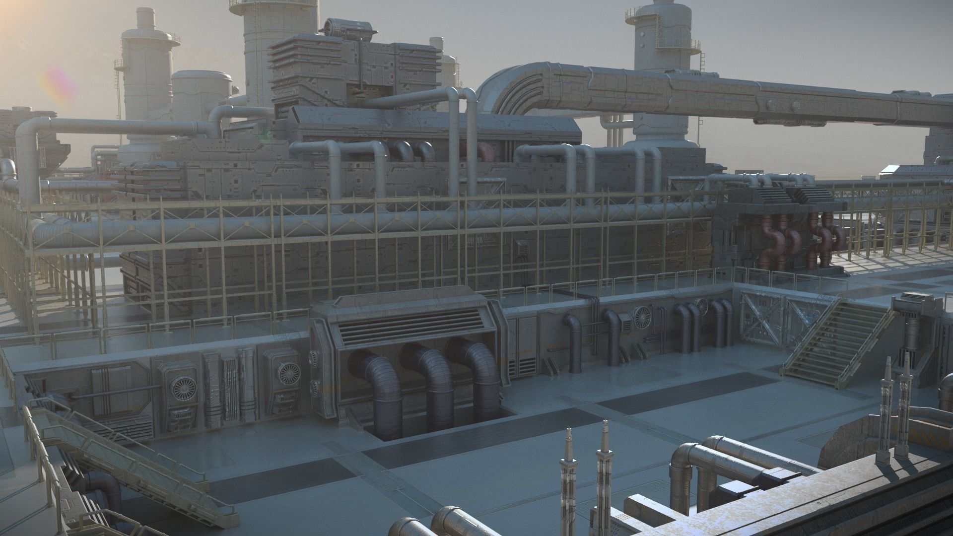 Scifi factory 3D model_5