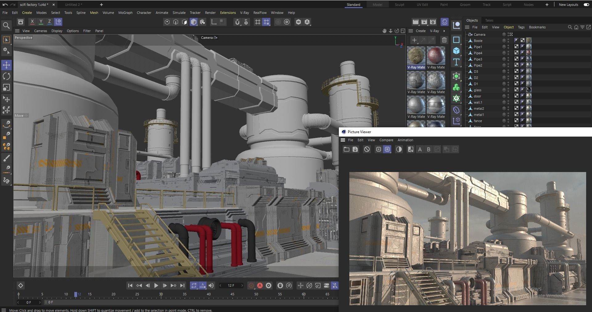 Scifi factory 3D model_22
