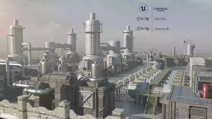 Scifi factory 3D model
