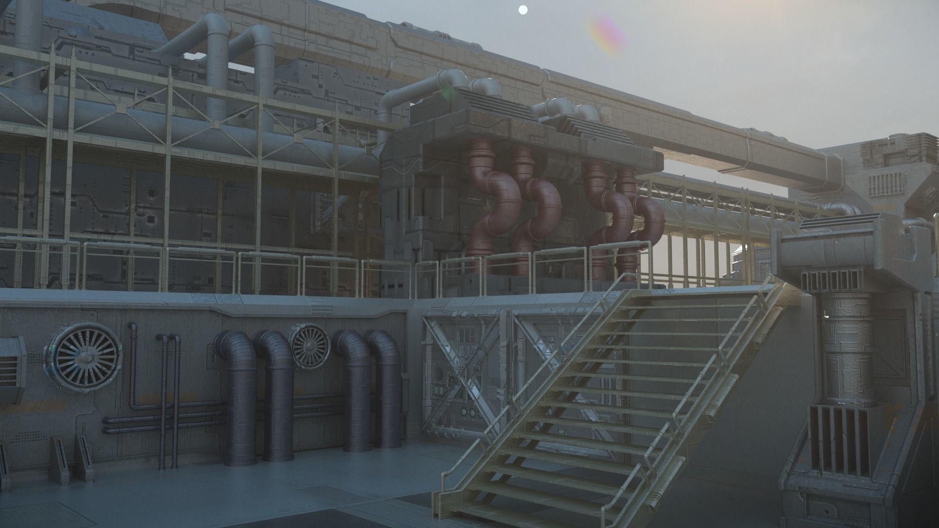 Scifi factory 3D model_11