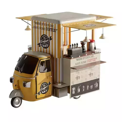 Coffee Truck set 4 3D model
