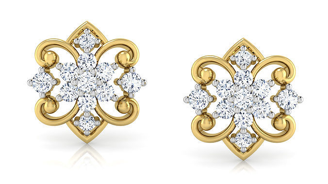 Kritika Flower Diamond Earrings 3D print model