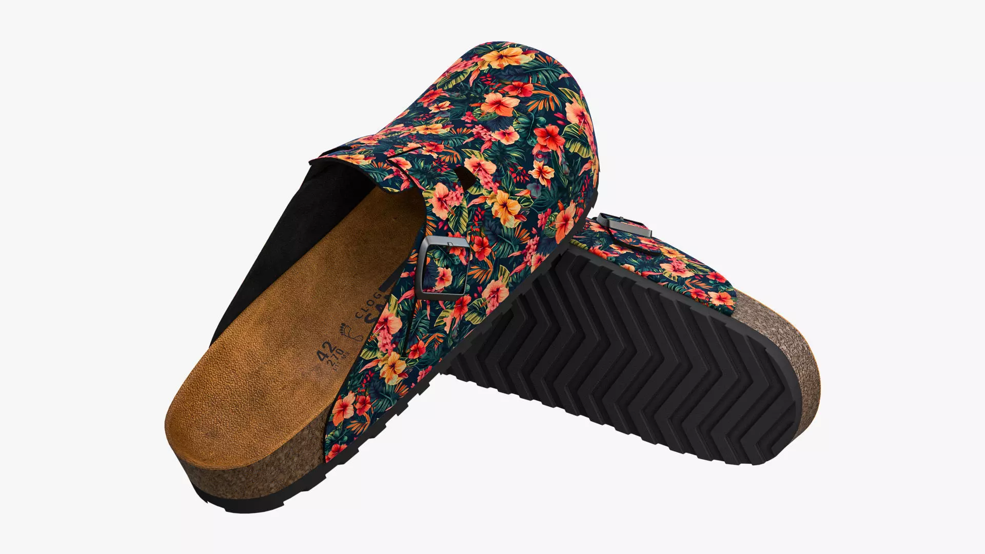 Clog Sandals Floral 3D model