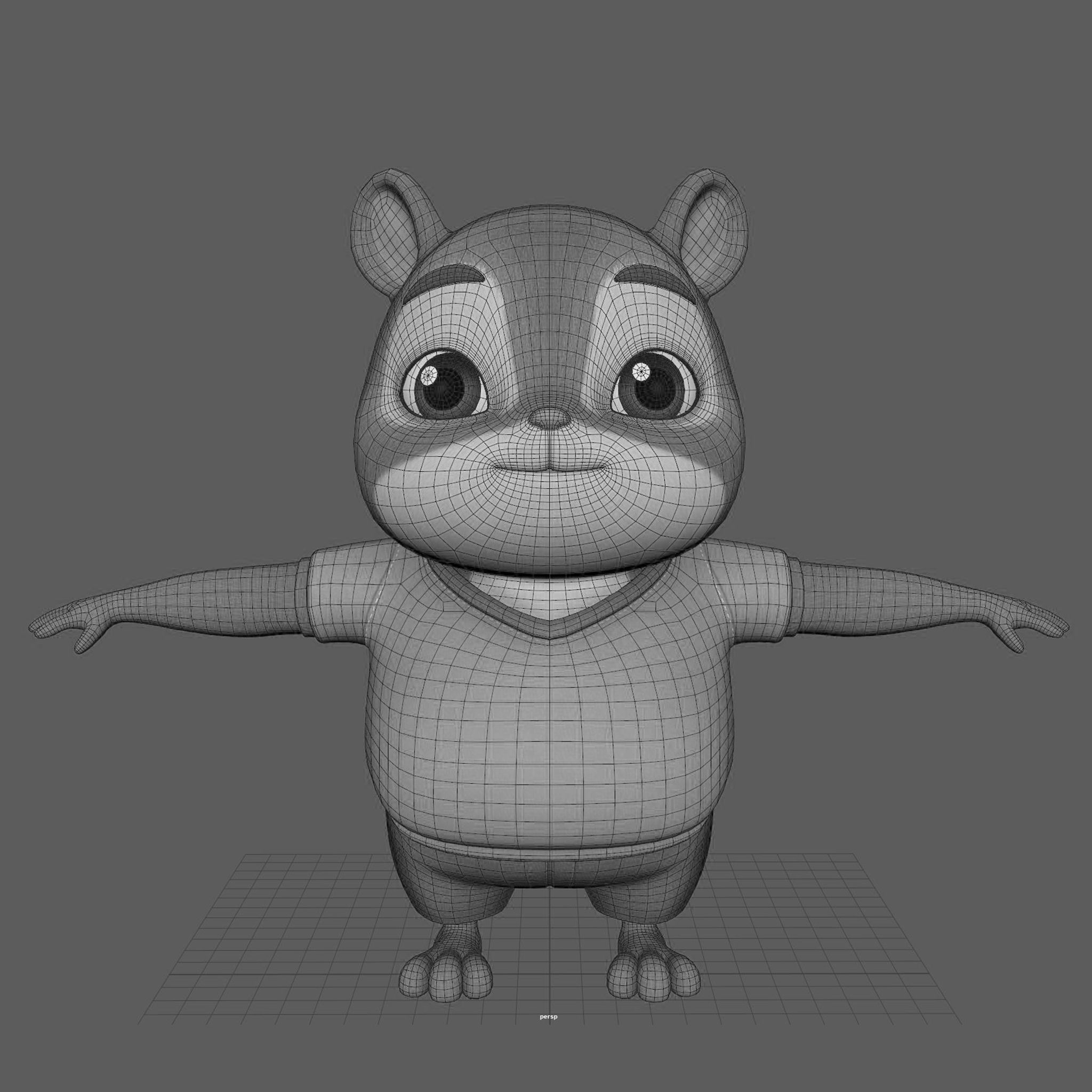 cartoon hamster 3D model_8